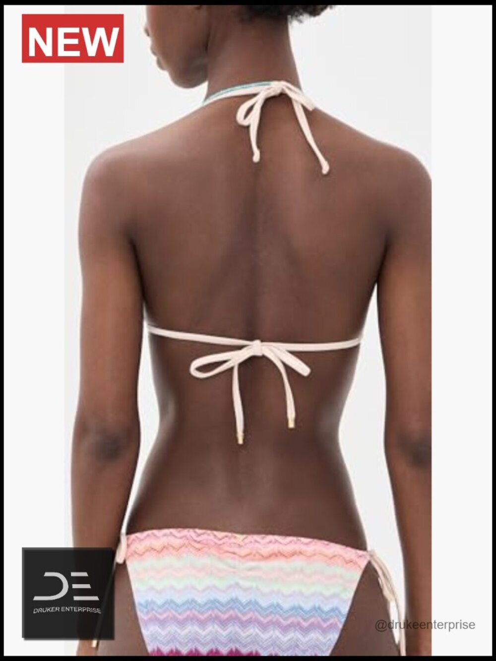 Triangle Bikini Top with Removable Padding Chevron Pattern - Picture 4 of 6